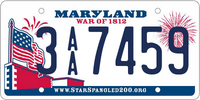 MD license plate 3AA7459