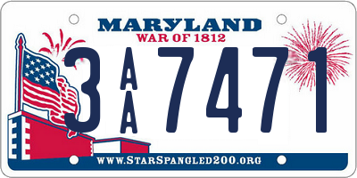 MD license plate 3AA7471