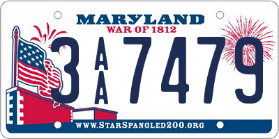 MD license plate 3AA7479