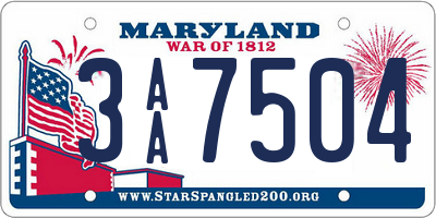 MD license plate 3AA7504