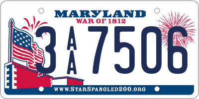 MD license plate 3AA7506