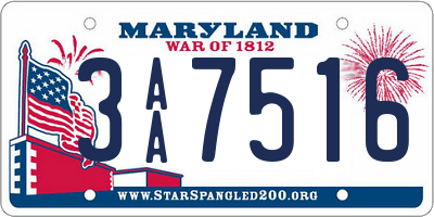 MD license plate 3AA7516