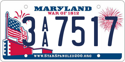 MD license plate 3AA7517