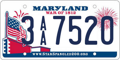 MD license plate 3AA7520