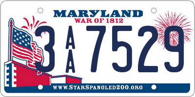 MD license plate 3AA7529