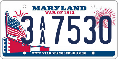 MD license plate 3AA7530