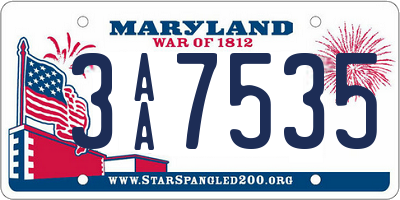 MD license plate 3AA7535