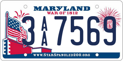 MD license plate 3AA7569