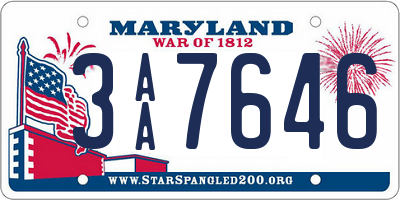 MD license plate 3AA7646