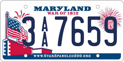 MD license plate 3AA7659