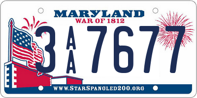 MD license plate 3AA7677