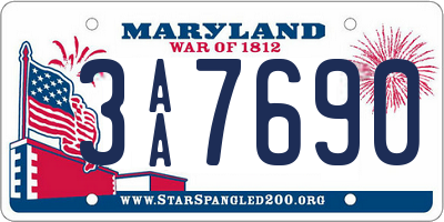 MD license plate 3AA7690