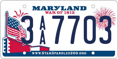 MD license plate 3AA7703