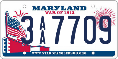 MD license plate 3AA7709