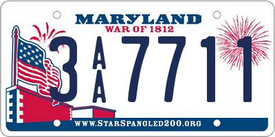 MD license plate 3AA7711