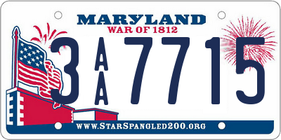 MD license plate 3AA7715