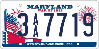 MD license plate 3AA7719