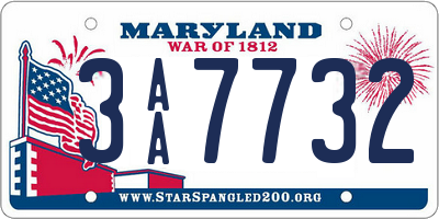 MD license plate 3AA7732