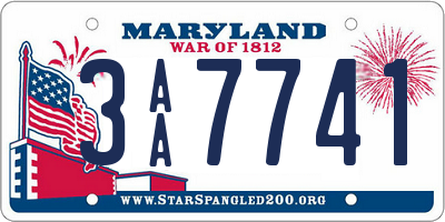 MD license plate 3AA7741