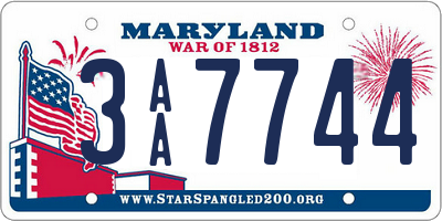 MD license plate 3AA7744