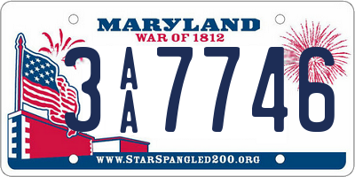 MD license plate 3AA7746