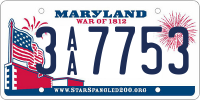 MD license plate 3AA7753