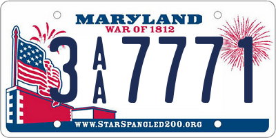 MD license plate 3AA7771