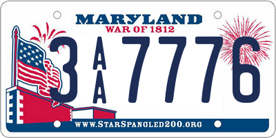 MD license plate 3AA7776