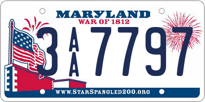 MD license plate 3AA7797