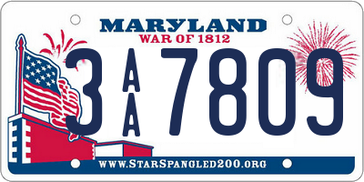 MD license plate 3AA7809