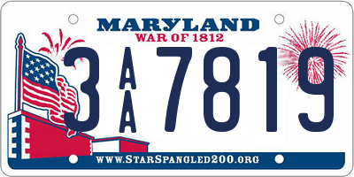 MD license plate 3AA7819