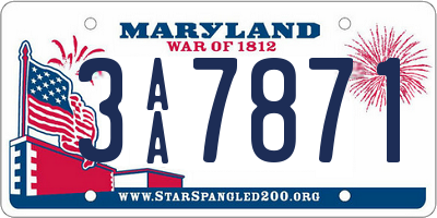 MD license plate 3AA7871