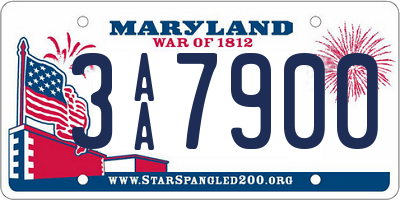 MD license plate 3AA7900