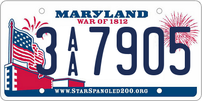 MD license plate 3AA7905