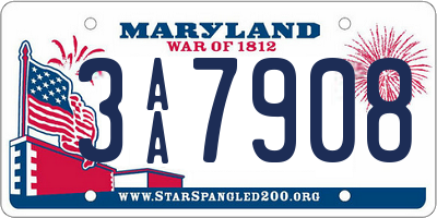 MD license plate 3AA7908