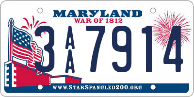 MD license plate 3AA7914
