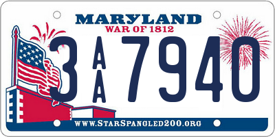 MD license plate 3AA7940