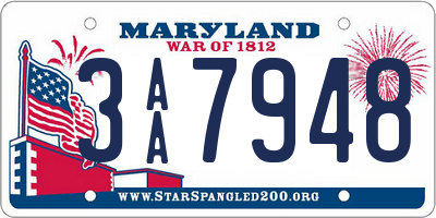 MD license plate 3AA7948