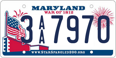 MD license plate 3AA7970