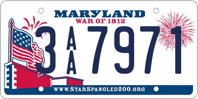 MD license plate 3AA7971