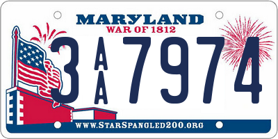 MD license plate 3AA7974