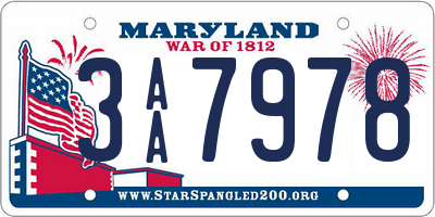 MD license plate 3AA7978