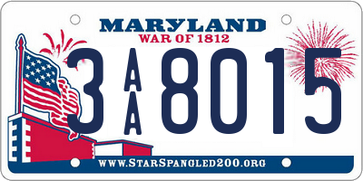 MD license plate 3AA8015