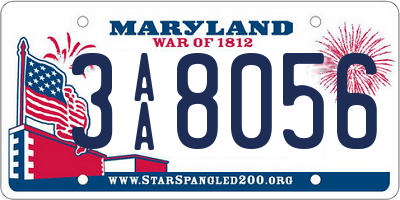 MD license plate 3AA8056