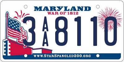 MD license plate 3AA8110