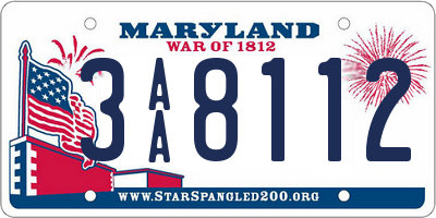 MD license plate 3AA8112