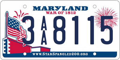 MD license plate 3AA8115