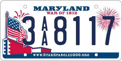 MD license plate 3AA8117