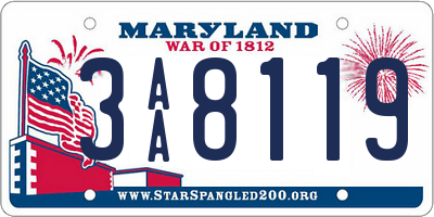 MD license plate 3AA8119