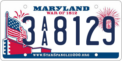 MD license plate 3AA8129